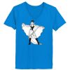Ladies’  Junior Fine Jersey V-Neck Longer Length T-Shirt Thumbnail