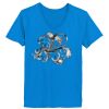 Ladies’  Junior Fine Jersey V-Neck Longer Length T-Shirt Thumbnail