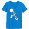 Ladies’  Junior Fine Jersey V-Neck Longer Length T-Shirt Thumbnail