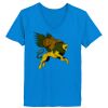 Ladies’  Junior Fine Jersey V-Neck Longer Length T-Shirt Thumbnail