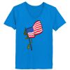 Ladies’  Junior Fine Jersey V-Neck Longer Length T-Shirt Thumbnail