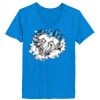 Ladies’  Junior Fine Jersey V-Neck Longer Length T-Shirt Thumbnail