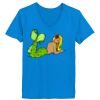 Ladies’  Junior Fine Jersey V-Neck Longer Length T-Shirt Thumbnail