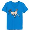 Ladies’  Junior Fine Jersey V-Neck Longer Length T-Shirt Thumbnail