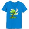 Ladies’  Junior Fine Jersey V-Neck Longer Length T-Shirt Thumbnail