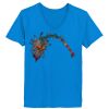 Ladies’  Junior Fine Jersey V-Neck Longer Length T-Shirt Thumbnail