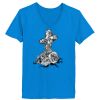 Ladies’  Junior Fine Jersey V-Neck Longer Length T-Shirt Thumbnail