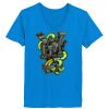 Ladies’  Junior Fine Jersey V-Neck Longer Length T-Shirt Thumbnail