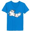 Ladies’  Junior Fine Jersey V-Neck Longer Length T-Shirt Thumbnail
