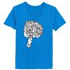 Ladies’  Junior Fine Jersey V-Neck Longer Length T-Shirt Thumbnail