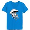 Ladies’  Junior Fine Jersey V-Neck Longer Length T-Shirt Thumbnail