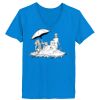 Ladies’  Junior Fine Jersey V-Neck Longer Length T-Shirt Thumbnail