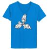 Ladies’  Junior Fine Jersey V-Neck Longer Length T-Shirt Thumbnail