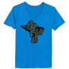 Ladies’  Junior Fine Jersey V-Neck Longer Length T-Shirt Thumbnail