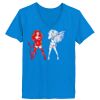 Ladies’  Junior Fine Jersey V-Neck Longer Length T-Shirt Thumbnail