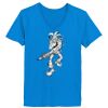 Ladies’  Junior Fine Jersey V-Neck Longer Length T-Shirt Thumbnail