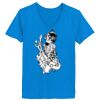 Ladies’  Junior Fine Jersey V-Neck Longer Length T-Shirt Thumbnail