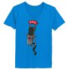Ladies’  Junior Fine Jersey V-Neck Longer Length T-Shirt Thumbnail