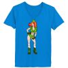 Ladies’  Junior Fine Jersey V-Neck Longer Length T-Shirt Thumbnail