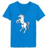 Ladies’  Junior Fine Jersey V-Neck Longer Length T-Shirt Thumbnail