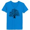 Ladies’  Junior Fine Jersey V-Neck Longer Length T-Shirt Thumbnail