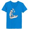 Ladies’  Junior Fine Jersey V-Neck Longer Length T-Shirt Thumbnail