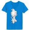 Ladies’  Junior Fine Jersey V-Neck Longer Length T-Shirt Thumbnail
