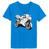 Ladies’  Junior Fine Jersey V-Neck Longer Length T-Shirt Thumbnail