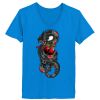Ladies’  Junior Fine Jersey V-Neck Longer Length T-Shirt Thumbnail