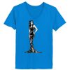 Ladies’  Junior Fine Jersey V-Neck Longer Length T-Shirt Thumbnail