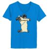 Ladies’  Junior Fine Jersey V-Neck Longer Length T-Shirt Thumbnail