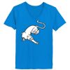 Ladies’  Junior Fine Jersey V-Neck Longer Length T-Shirt Thumbnail