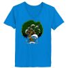 Ladies’  Junior Fine Jersey V-Neck Longer Length T-Shirt Thumbnail
