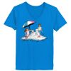 Ladies’  Junior Fine Jersey V-Neck Longer Length T-Shirt Thumbnail