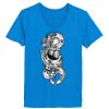Ladies’  Junior Fine Jersey V-Neck Longer Length T-Shirt Thumbnail