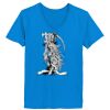 Ladies’  Junior Fine Jersey V-Neck Longer Length T-Shirt Thumbnail