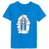 Ladies’  Junior Fine Jersey V-Neck Longer Length T-Shirt Thumbnail