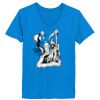 Ladies’  Junior Fine Jersey V-Neck Longer Length T-Shirt Thumbnail