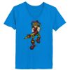 Ladies’  Junior Fine Jersey V-Neck Longer Length T-Shirt Thumbnail