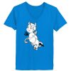 Ladies’  Junior Fine Jersey V-Neck Longer Length T-Shirt Thumbnail