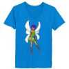 Ladies’  Junior Fine Jersey V-Neck Longer Length T-Shirt Thumbnail
