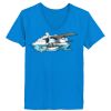 Ladies’  Junior Fine Jersey V-Neck Longer Length T-Shirt Thumbnail