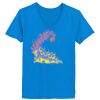 Ladies’  Junior Fine Jersey V-Neck Longer Length T-Shirt Thumbnail