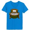 Ladies’  Junior Fine Jersey V-Neck Longer Length T-Shirt Thumbnail