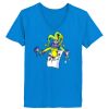 Ladies’  Junior Fine Jersey V-Neck Longer Length T-Shirt Thumbnail