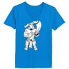 Ladies’  Junior Fine Jersey V-Neck Longer Length T-Shirt Thumbnail