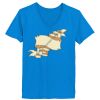 Ladies’  Junior Fine Jersey V-Neck Longer Length T-Shirt Thumbnail