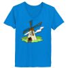 Ladies’  Junior Fine Jersey V-Neck Longer Length T-Shirt Thumbnail
