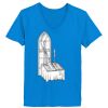 Ladies’  Junior Fine Jersey V-Neck Longer Length T-Shirt Thumbnail