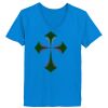 Ladies’  Junior Fine Jersey V-Neck Longer Length T-Shirt Thumbnail